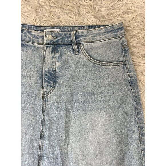 Ava & Viv Woman's Mid Rise Relaxed Fit A Line Denim Skirt Stretch Light Wash 16 - Picture 11 of 11
